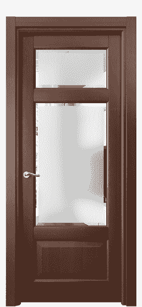 Дверь межкомнатная 0720 БОР Сатинированное стекло с фацетом. Цвет Бук орех. Материал Массив бука. Коллекция Lignum. Картинка.