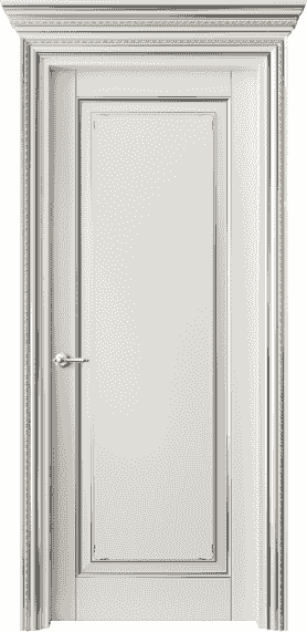 Дверь межкомнатная 6201 БЖМС . Цвет Бук жемчуг с серебром. Материал  Массив бука эмаль с патиной. Коллекция Royal. Картинка.