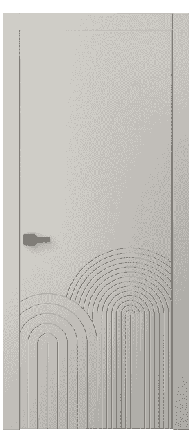 Дверь межкомнатная 8059 МОС . Цвет Матовый облачно-серый. Материал Гладкая эмаль. Коллекция Linea. Картинка.