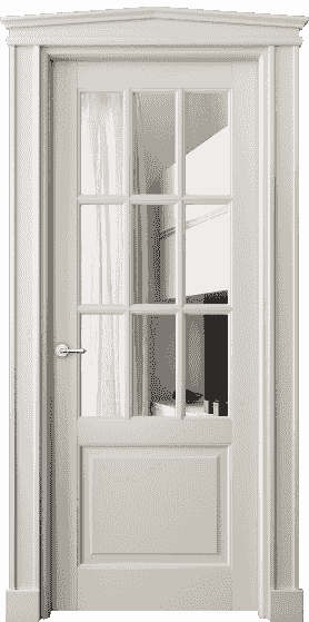 Дверь межкомнатная 6312 БОС Зеркало. Цвет Бук облачный серый. Материал Массив бука эмаль. Коллекция Toscana Grigliato. Картинка.