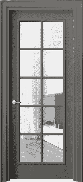 Дверь межкомнатная 8102 МКЛС Прозрачное стекло. Цвет Матовый классический серый. Материал Гладкая эмаль. Коллекция Paris. Картинка.