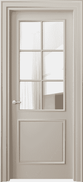 Дверь межкомнатная 8122 МСБЖ Прозрачное стекло. Цвет Матовый светло-бежевый. Материал Гладкая эмаль. Коллекция Paris. Картинка.