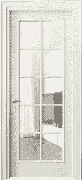 Дверь межкомнатная 8102 ММБ Прозрачное стекло. Цвет Матовый молочно-белый. Материал Гладкая эмаль. Коллекция Paris. Картинка.