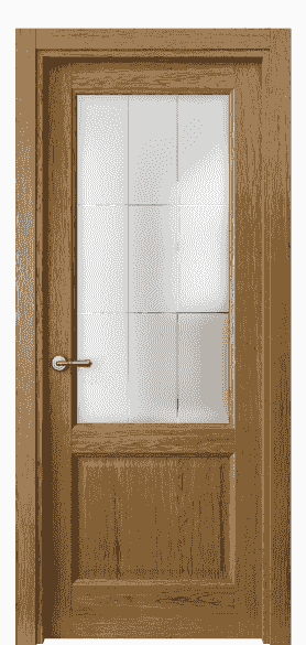 Дверь межкомнатная 1422 ДЯН Cатинированное стекло лофт. Цвет Дуб янтарный. Материал Шпон ценных пород. Коллекция Galant. Картинка.