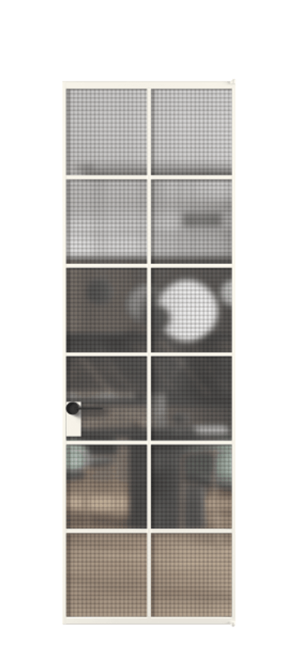 Алюминиевая дверь АЛПЛ040.05 Алюминий пудровый белый Декоративное стекло с сеткой "Mesh silver", триплекс. Без короба АПБЛ Цена 134930 Стоимость комплекта двери включает:
1. Полотно (600/650/700/750/800/850/900/950*2000-2400 мм).
2. Короб
3. Комплект фурнитуры (2 торцевые петли и магнитный замок с ответной планкой). Фабрика дверей Волховец 8 (800) 551 43 19 Алюминиевая дверь АЛПЛ040.05 Алюминий пудровый белый Декоративное стекло с сеткой "Mesh silver", триплекс Цена 134930 | Volhovec