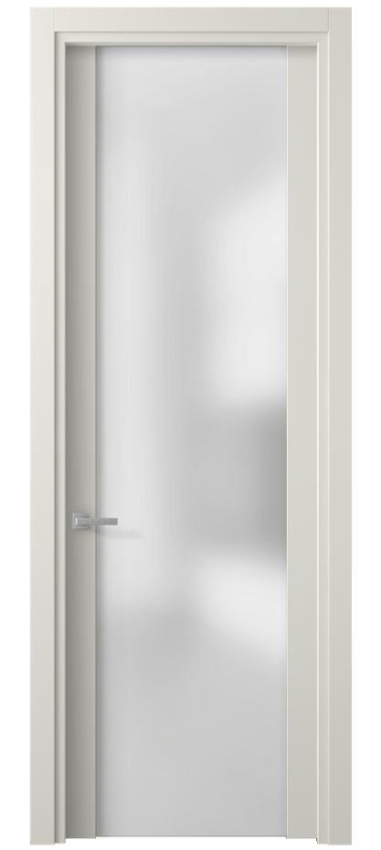 Межкомнатная дверь Planum 4114 Матовый жемчужный Сатинированное стекло Цена 44559 ₽ | Volhovec