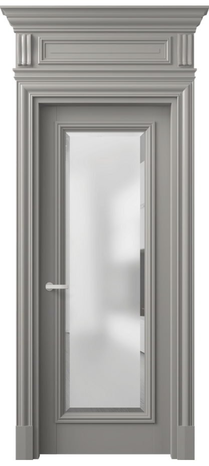 Межкомнатная дверь Antique 7300 Бук нейтральный серый Сатинированное стекло с фацетом, 6 мм Цена 124183 ₽ | Volhovec