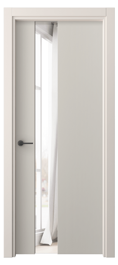 Межкомнатная дверь Фридом 4224 ПЭТ светло-серый Двустороннее зеркало, триплекс Цена 32399 ₽ | Volhovec