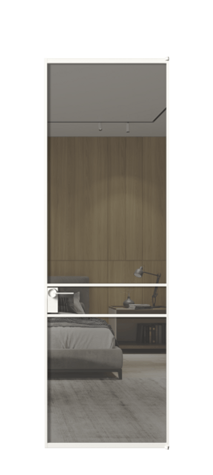 Алюминиевая дверь АЛПЛ040.02 Алюминий Белый Рефлективное серое стекло "Stopsol", калёное Цена 146970  | Volhovec