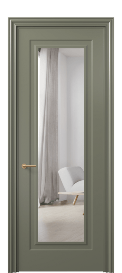 Межкомнатная дверь Mascot 8403 Матовый оливковый тёмный Двустороннее зеркало, триплекс Цена 58479 ₽ | Volhovec