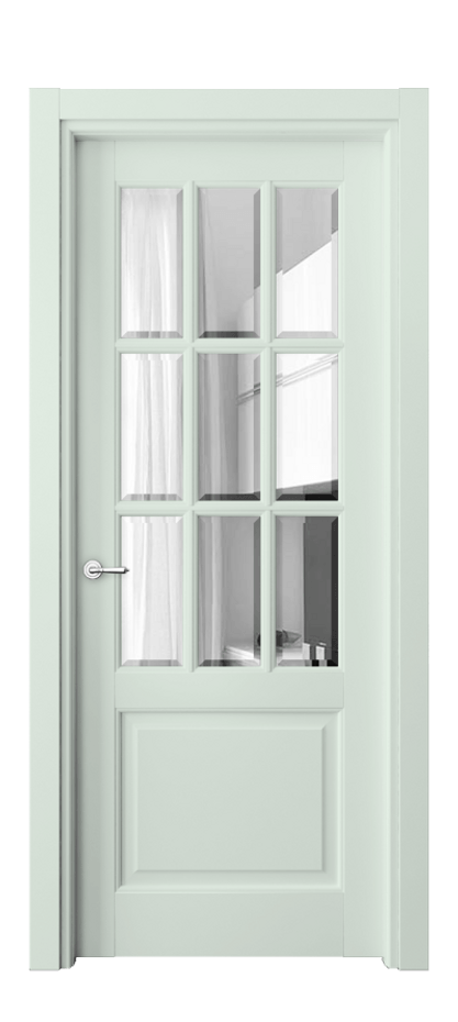 Межкомнатная дверь Toscana Grigliato 6312 Бук белоснежный Прозрачное стекло с фацетом, 6 мм Цена 115999 ₽ | Volhovec