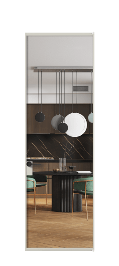 Алюминиевая дверь АЛПЛ040.01 Алюминий тёплый серый Прозрачное стекло "Кристал Вижн", калёное Цена 125570  | Volhovec