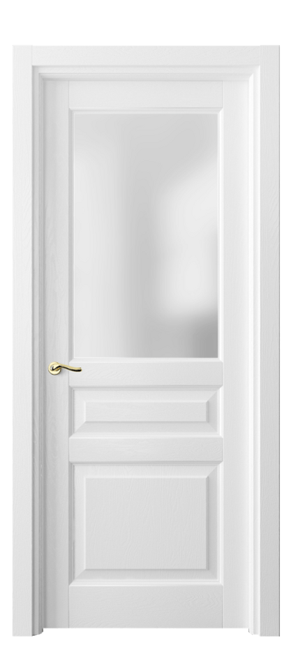 Межкомнатная дверь Лигнум 0710 Дуб белоснежный Сатинированное стекло Цена 134699 ₽ | Volhovec