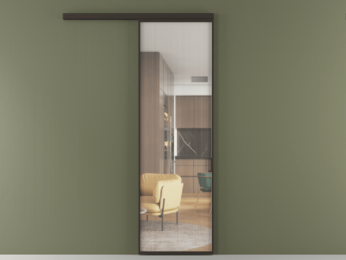 Перегородка Formato вдоль стены одностворчатая АЛПР 040.01 Алюминий антрацит Рифлёное стекло "Moru", триплекс, 8 мм.  Цена 789050 AMD 1. Полотно (800/2100 мм)
2. Комплект установки раздвижной системы
3. Базовый комплект фурнитуры
4.Ручка RONDO
. Фабрика дверей Волховец 8 (800) 551 43 19  Перегородка Formato вдоль стены одностворчатая АЛПР 040.01 Алюминий антрацит Рифлёное стекло "Moru", триплекс, 8 мм Цена 789050 AMD  | Volhovec