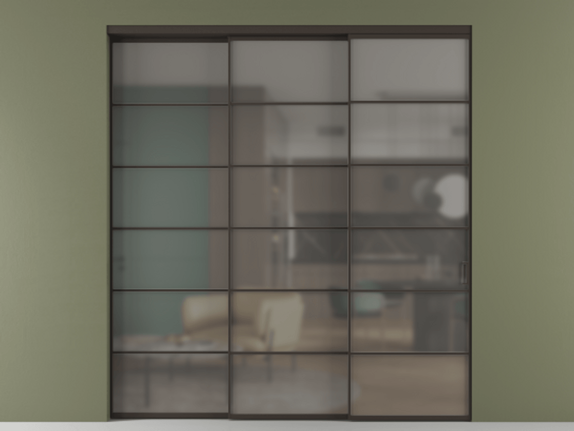 Перегородка Formato внутри проёма телескопик синхро 2 АЛПР 040.04 Алюминий антрацит Сатинированное серое стекло, триплекс, 6 мм.  Цена 2626790 AMD 1. Полотно 3 шт.  (800/2100 мм)
2. Комплект установки раздвижной системы
3. Базовый комплект фурнитуры
4. Комплект фурнитуры телескопик синхро-2
5.Ручка RONDO
. Фабрика дверей Волховец 8 (800) 551 43 19  Перегородка Formato внутри проёма телескопик синхро 2 АЛПР 040.04 Алюминий антрацит Сатинированное серое стекло, триплекс, 6 мм Цена 2626790 AMD  | Volhovec