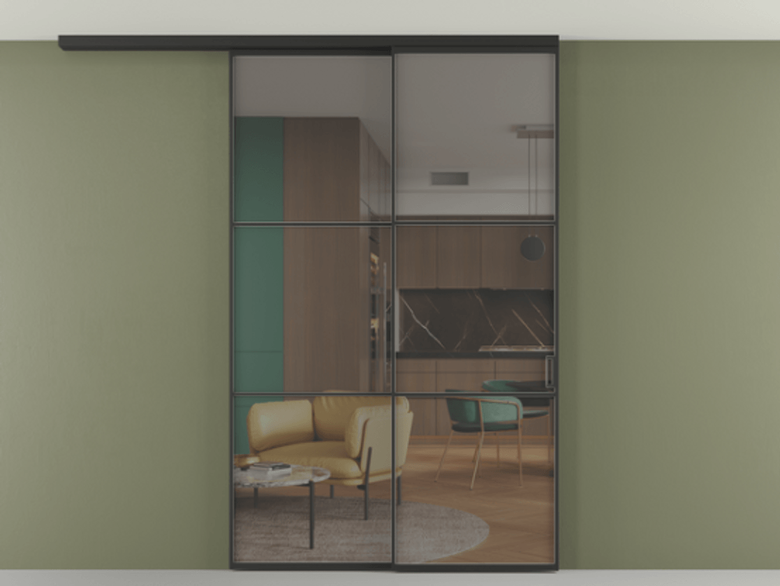 Перегородка Formato вдоль стены на потолок телескопик синхро 2 АЛПР 040.03 Алюминий Черный Прозрачное серое стекло, триплекс, 6 мм. Скрытый короб ЧЕР Цена 1882790 AMD 1. Полотно 2 шт.  (800/2100 мм)
2. Комплект установки раздвижной системы
3. Базовый комплект фурнитуры
4.Ручка RONDO
. Фабрика дверей Волховец 8 (800) 551 43 19  Перегородка Formato вдоль стены на потолок телескопик синхро 2 АЛПР 040.03 Алюминий Черный Прозрачное серое стекло, триплекс, 6 мм Цена 1882790 AMD | Volhovec