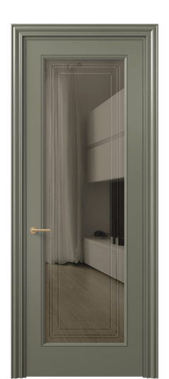 Дверь межкомнатная 8400 МОТ Бронза с гравировкой. Цвет Матовый оливковый тёмный. Материал Гладкая эмаль. Коллекция Mascot. Картинка.