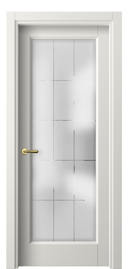 Дверь межкомнатная 1402 СТБЛ Cатинированное стекло лофт. Цвет Софт-тач белоснежный. Материал Полипропилен. Коллекция Galant. Картинка.