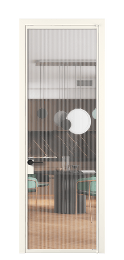 Дверь межкомнатная АЛПЛ040.01 АПБЛ MORU. Цвет Алюминий пудровый белый. Материал Алюминий в эмали. Коллекция Formato. Картинка.