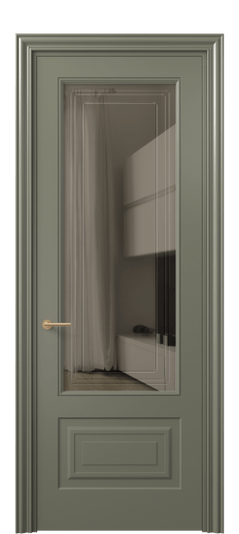 Дверь межкомнатная 8442 МОТ Бронза с гравировкой. Цвет Матовый оливковый тёмный. Материал Гладкая эмаль. Коллекция Mascot. Картинка.
