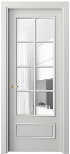 Дверь межкомнатная 8112 МССР ПРОЗ. Цвет Матовый светло-серый. Материал Гладкая эмаль. Коллекция Paris. Картинка.