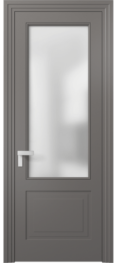 Дверь межкомнатная 8352 МКЛС Сатин. Цвет Матовый классический серый. Материал Гладкая эмаль. Коллекция Rocca. Картинка.