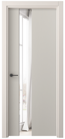 Дверь межкомнатная 4224 ПЭСС ДВ ЗЕР. Цвет ПЭТ светло-серый. Материал ПЭТ. Коллекция Фридом. Картинка.