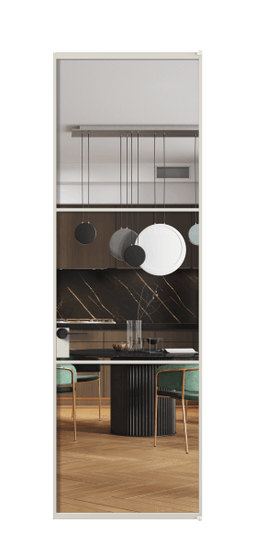 Дверь межкомнатная АЛПЛ040.03 Crystalvision АОС. Цвет Алюминий облачно-серый. Материал Алюминий в эмали. Коллекция Formato. Картинка.