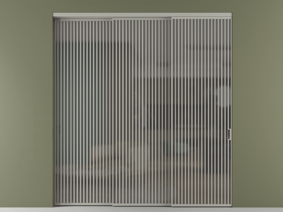 Алюминевая перегородка АЛПР 040.06_АНСР_Серый сатин триплекс_new. Цвет Алюминий нейтральный серый. Материал Алюминий в эмали. Коллекция Перегородка Формато внутри проёма 3 створки с синхронным механизмом. Фото. Алюминевая перегородка АЛПР 040.06_АНСР_Серый сатин триплекс_new. Цвет Алюминий нейтральный серый. Материал Алюминий в эмали. Коллекция Перегородка Формато внутри проёма 3 створки с синхронным механизмом. Картинка.