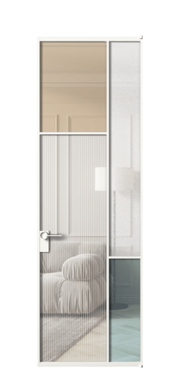 Дверь межкомнатная АЛПЛ041.10 БЕЛ 4 стекла. Цвет Алюминий Белый. Материал Алюминий. Коллекция Mosaic. Картинка.