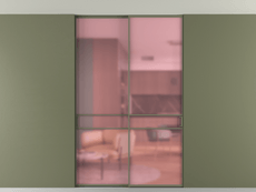 Перегородка Formato внутри проёма скрытое крепление в потолок 2 створки