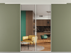 Перегородка Formato вдоль стены на потолок 2 створки