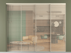 Перегородка Formato внутри проёма 4 створки с синхронным механизмом