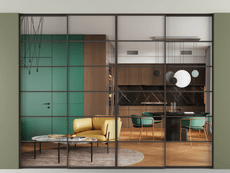 Перегородка Формато внутри проёма скрытое крепление в потолок 4 створки