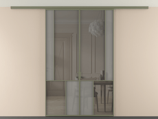 Перегородка Mosaic вдоль стены на потолок 2 створки