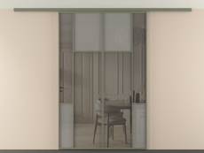 Перегородка Mosaic вдоль стены на потолок 2 створки