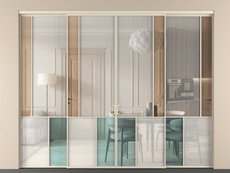 Перегородка Mosaic внутри проёма 4 створки