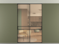 Перегородка Formato внутри проёма скрытое крепление в потолок 2 створки