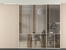 Перегородка Mosaic вдоль стены телескопик синхро 3