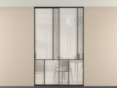 Перегородка Mosaic внутри проёма двустворчатая со скрытым креплением в потолок