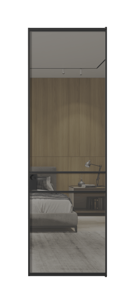 Дверь межкомнатная АЛПЛ040.02 Stopsol Grey ЧЕР. Цвет Алюминий Черный. Материал Алюминий. Коллекция Formato. Картинка.