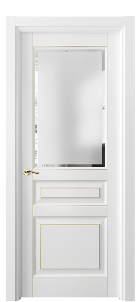 Серия 0710 - Межкомнатная дверь Lignum 0710 Бук белоснежный с позолотой
